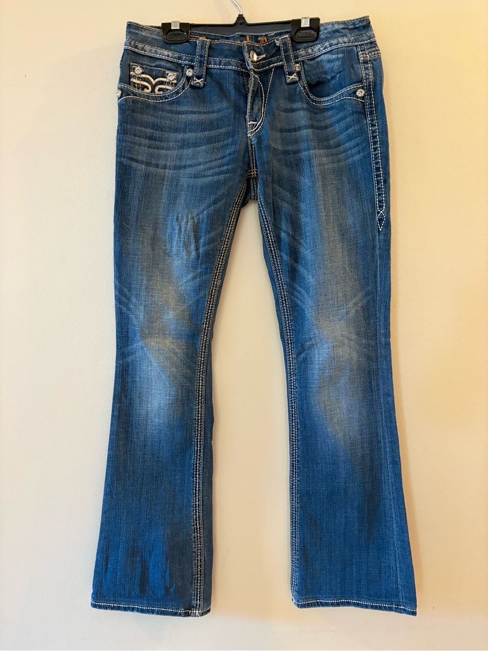 Rock Revival Cameron Bootcut Jeans Rhinestone Pocket. Women’s Sz 28.